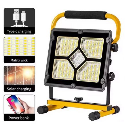 Powerdex PD-7070PRO 400 LED Profesyonel Standlı Çakar Işıklı Güneş Enerjili Projektör 4 farklı ışık modu