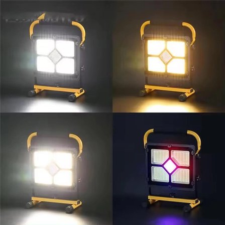 Powerdex PD-7070PRO 400 LED Profesyonel Standlı Çakar Işıklı Güneş Enerjili Projektör 4 farklı ışık modu