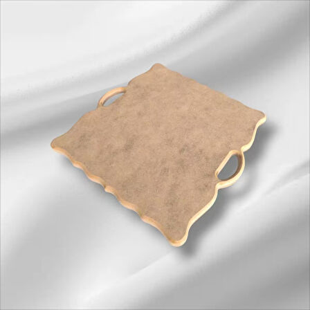 Ahşap boyanabilir kare tepsi-sunumluk