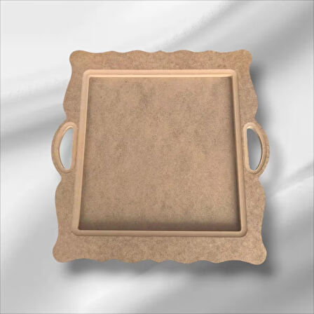 Ahşap boyanabilir kare tepsi-sunumluk