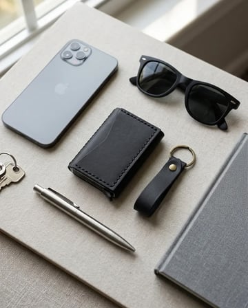 Hakiki Deri Mekanizmalı Cüzdan Anahtarlık Hediyelik Set El Dikişi Unisex Siyah Taba 7x10 cm Siyah