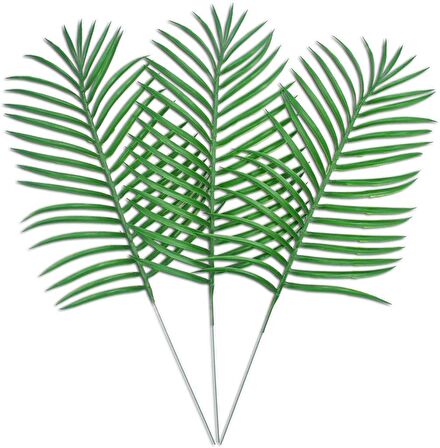 Yapay Çiçek Areka Yaprağı 3 ADET Yapay Yaprak Plastik Palmiye Yaprağı 