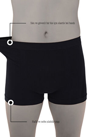 Erkek 6'lı Premium Kutuda Dikşsiz Mikro Fiber Boxer Seti – Rahat Bel Lastiği Likralı