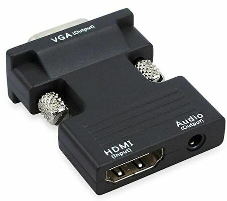 Ses Destekli Hdmi To Vga Monitör Çevirici Dönüştürücü Adaptör