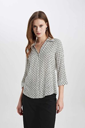 DeFacto Regular Fit Uzun Kollu Desenli Gömlek K6402AZ24SPWT34
