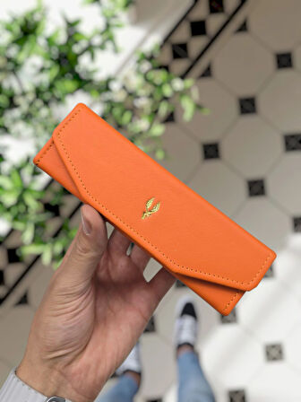 Visso 889 TURUNCU NAPA Kılıfı İsme Özel Hakiki Dana Derisi İçi Kadife Mıknatıslı Kilit Kapaklı Çok Amaçlı Takı Ziynet Pırlanta Elmas İçin Deri Mini Kutu Her Model Gözlük Kılıfı TURUNCU NAPA 