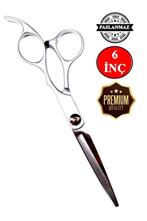 Çelik Saç Kesim Makası Küt Uçlu Kuyruklu Mat Çelik Makas 6 İnç 17cm DH506B