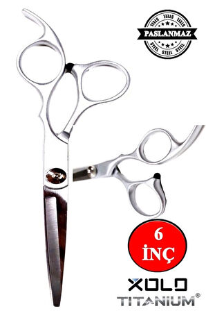 Çelik Saç Kesim Makası Küt Uçlu Kuyruklu Mat Çelik Makas 6 İnç 17cm DH506B