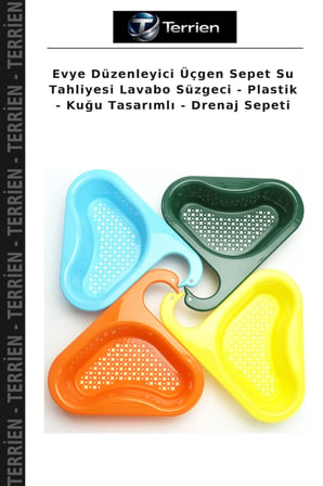 Evye Düzenleyici Üçgen Sepet Su Tahliyesi Lavabo Süzgeci - Plastik - Kuğu Tasarımlı - Drenaj Sepeti