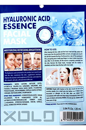 10 Adet Hyaluronic Acid Yüz Maskesi Professional Skin Face Mask XL2124