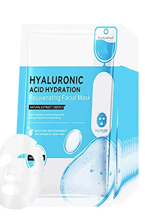 Hyaluronik Asit Maske 10 Adet Nemlendirici Nem Bombası