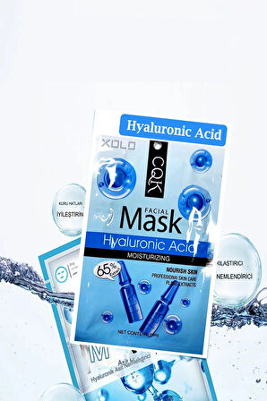 10 Adet Hyaluronic Acid Kağıt Yüz Maskesi Yeni Zengin Formüllü XL1783