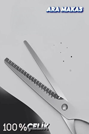 Kırmızı Ara Makas Efile Makas Saç Makası 6 inç Paslanmaz Çelik