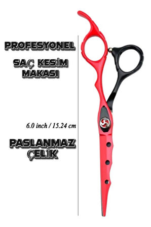 Dış Bükey Saç Kesim Makas Seti Deri Çantalı XLM808 Düz Ara Makas Set Profesyonel Salon Kuaför