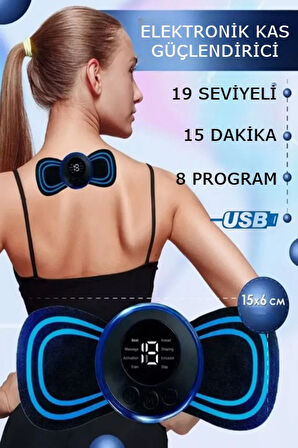 Ovmalı Akımlı Tens Masaj Cihazı 8 Farklı Masaj Seçeneği 19 Yoğunluk Seviyeli