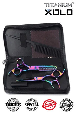 Profesyonel 3 Parça 6 İnç 17 Cm Deri Çantalı Kuaför Berber Saç Makas Seti Düz Makas Ara Makas XLQ501