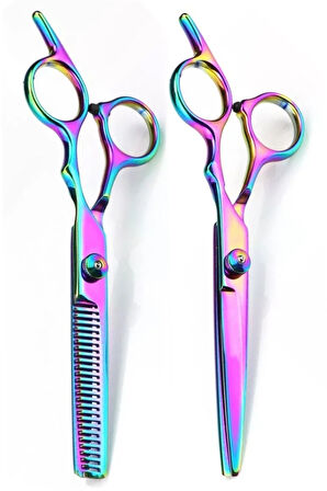 Profesyonel 3 Parça 6 İnç 17 Cm Deri Çantalı Kuaför Berber Saç Makas Seti Düz Makas Ara Makas XLQ501