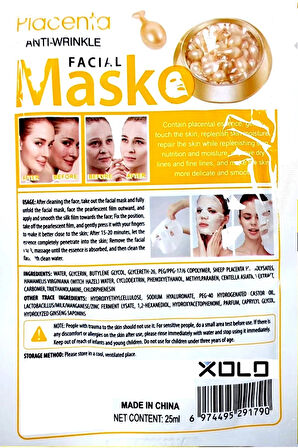 5 Adet Koyun Plasenta Yüz Maskesi Sheep Placenta Face Mask XL1790