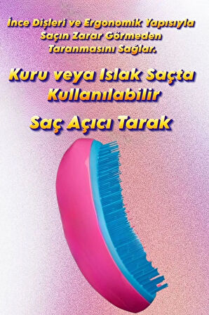 Saç Açıcı Tarak Tarama Fırçası Sihirli Tarak Düğümleri Çözer Kırmadan Açar TZE600