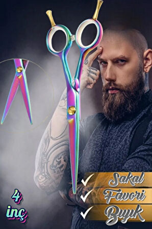 Sakal Bıyık Favori Makası 4 inç Rainbow XLQ577B