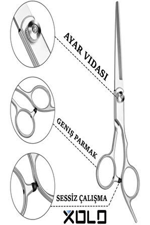 Titanyum Grey Kuyruklu Düz Uçlu Saç Kesim Makası XLQ515KROM