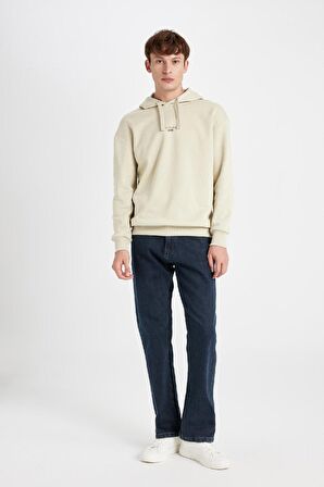DeFacto Boxy Fit Kapüşonlu Sırt Baskılı Sweatshirt C6148AX24AUBG796