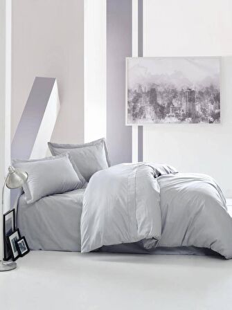 Cotton Box Çift Kişilik Saten Nevresim Takımı Elegant Gri