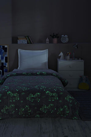 Özdilek Unicorn Glow In The Dark Tek Kişilik Battaniye 150x220 cm
