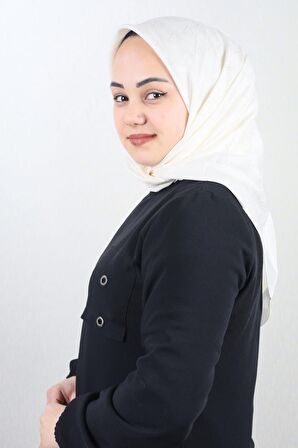  Qum İpek Kendinden Desenli Monogram Eşarp - Desen-01 - Renk-10 -98
