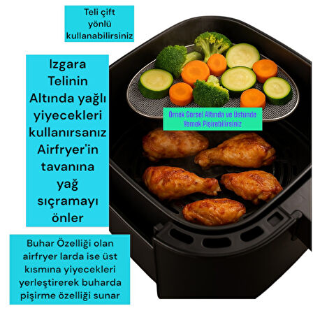 Tefal Easy Fry Mega EY855D XXL 7.5 lt Fritöz Uyumlu Buhar Izgarası ve Yağ Önleyici Aparat
