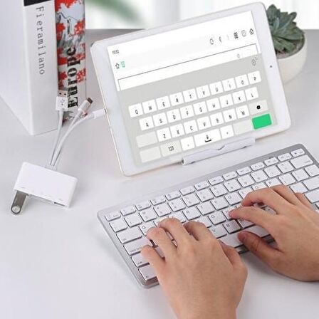 Daytona NK1032 Pro Type-C Lightning Usb-A To 2x Usb3.0 Sd Tf Pd Kart Okuyucu Çevirici Hub Adaptör