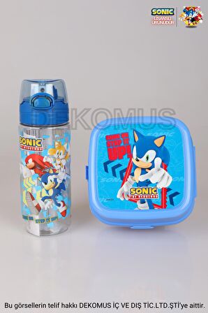 LİSANSLI SONIC 2 KATLI BESLENME KUTUSU / LUNCH BOX VE 500 ML TRITAN MATARA 2'LİSİ