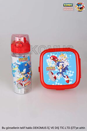 LİSANSLI SONIC 2 KATLI BESLENME KUTUSU / LUNCH BOX VE 500 ML TRITAN MATARA 2'LİSİ