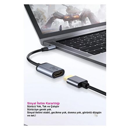 Daytona HC-03 Type-C to 4K Full HD HDMI Çevirici Hub Adaptör