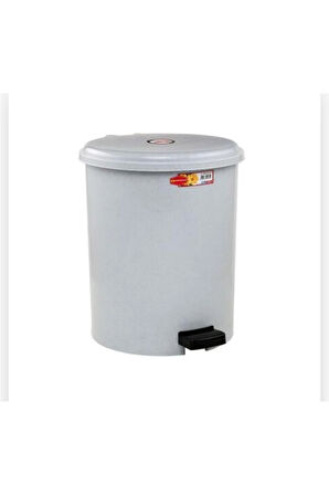 10 Lt Pedallı Plastik Çöp Kovası, Gri, Dayanıklı ve Pratik Kullanım