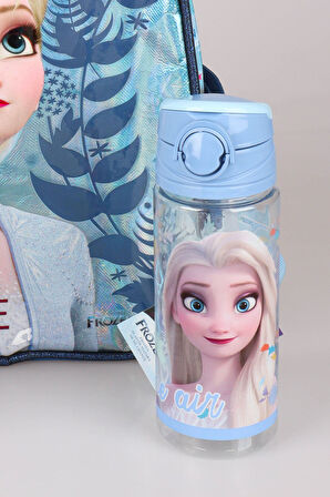 DEKOMUS LİSANSLI ELSA FROZEN TEK BÖLMELİ KÜÇÜK BOY 32 CM ANAOKUL ÇANTASI,BESLENME KABI VE 500 ML TRITAN MATARA OKUL/KIRTASİYE SETİ
