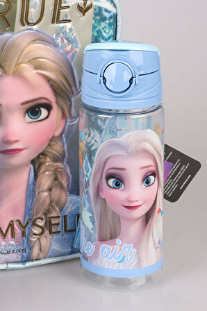 DEKOMUS LİSANSLI ELSA FROZEN "BESLENME ÇANTASI,BESLENME KABI VE 500 ML TRITAN MATARA OKUL BESLENME SETİ 
