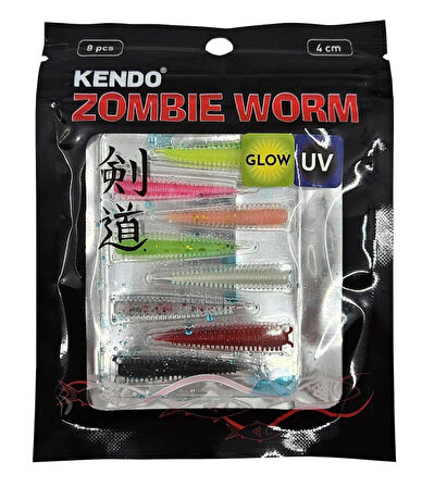 Kendo Zombie Worm Lrf Silikonu 4cm 8 Adet Mix Color