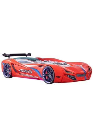 Çocuk Odası - Mercedes Arabalı Yatak - Sport 3 Kapılı Dolap, Masa, Şifonyer, Kitaplık - Kırmızı