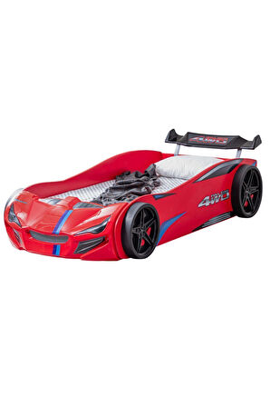 Çocuk Odası - Merso Arabalı Yatak - Sport 3 Kapılı Dolap, Masa - Kırmızı