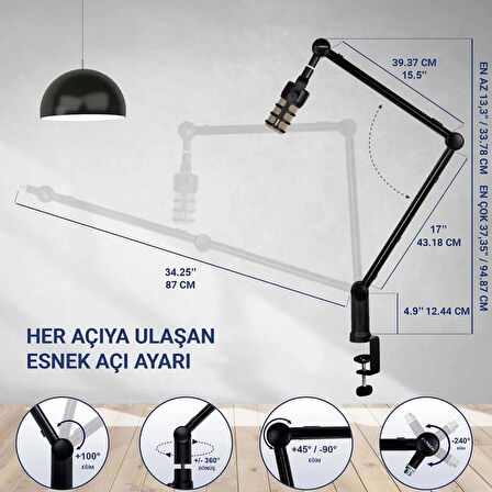 StarkPro ST-YZ-39 Düşük Profilli Bom Mikrofon Kolu Standı