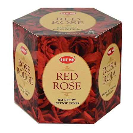 Kırmızı Gül Kokulu 40 Konik Tütsü - Red Rose