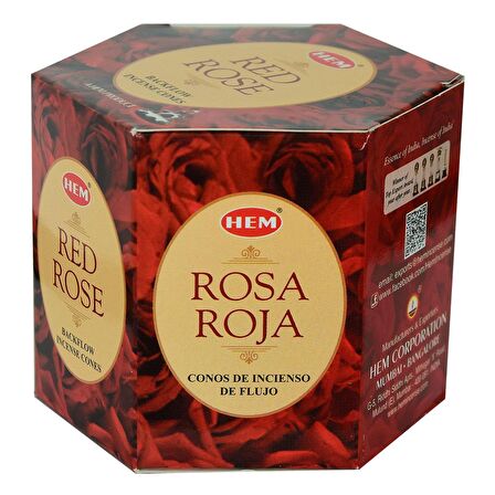 Kırmızı Gül Kokulu 40 Konik Tütsü - Red Rose