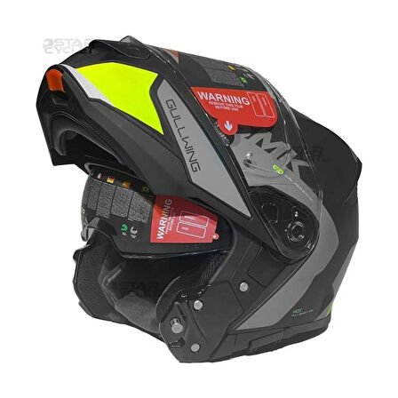 Smk Gullwing Kresto Çene Açılır Kask - Mat Neon