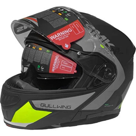 Smk Gullwing Kresto Çene Açılır Kask - Mat Neon