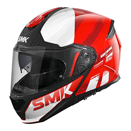 SMK GULLWING TOURLEADER KIRMIZI BEYAZ ÇENE AÇILIR KASK