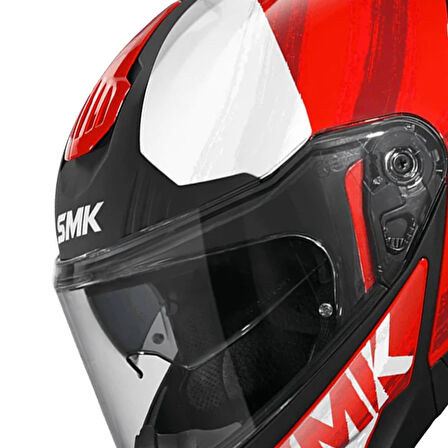 SMK GULLWING TOURLEADER KIRMIZI BEYAZ ÇENE AÇILIR KASK