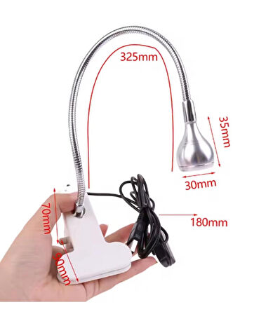 Beyaz Cob Ledli Masa Lambası Kıskaçlı Akrobatik Usb Masa Lambası - Çalışma Lambası - 360 Esnek Gövde Beyaz Işık