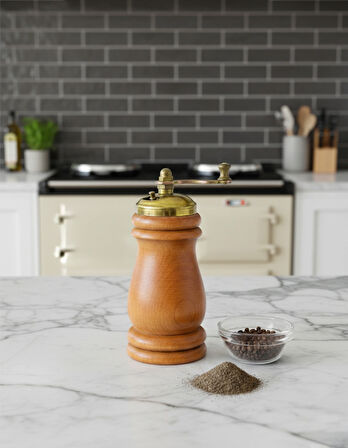 Fantom El Yapımı Ahşap Karabiber Değirmeni Öğütücü (5cmx13cm)