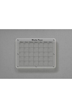Mıknatıslı Aylık Planlayıcı Pano (Şeffaf - Siyah Planner)